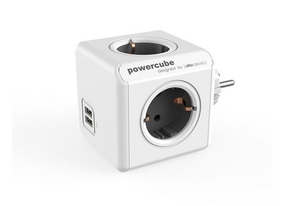ALLOCACOC PowerCube Original USB - Πολύμπριζο - Γκρι - Web Offer (Acc)