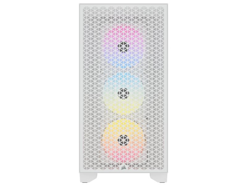 Corsair Mid Tower ATX Case 3000D RGB Airflow Windowed Tempered Glass - White - CC-9011256-WW