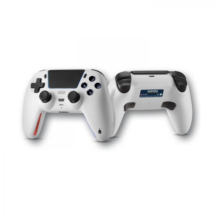 Spartan Gear - Sarissa Wireless Controller - compatible with PS5, PS4 PC, Switch - ( White  + one extra faceplate)   SGCPCPS501W