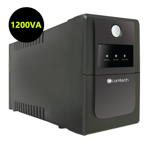 LAMTECH UPS WITH AVR 1200V ,CPU 2x12V7AH,PLASTIC,USB,4 SCHUKO SOCKET