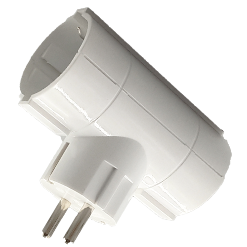 LAMTECH POWER SOCKET SPLITTER WITH 2 SCHUKO OUTLETS WHITE