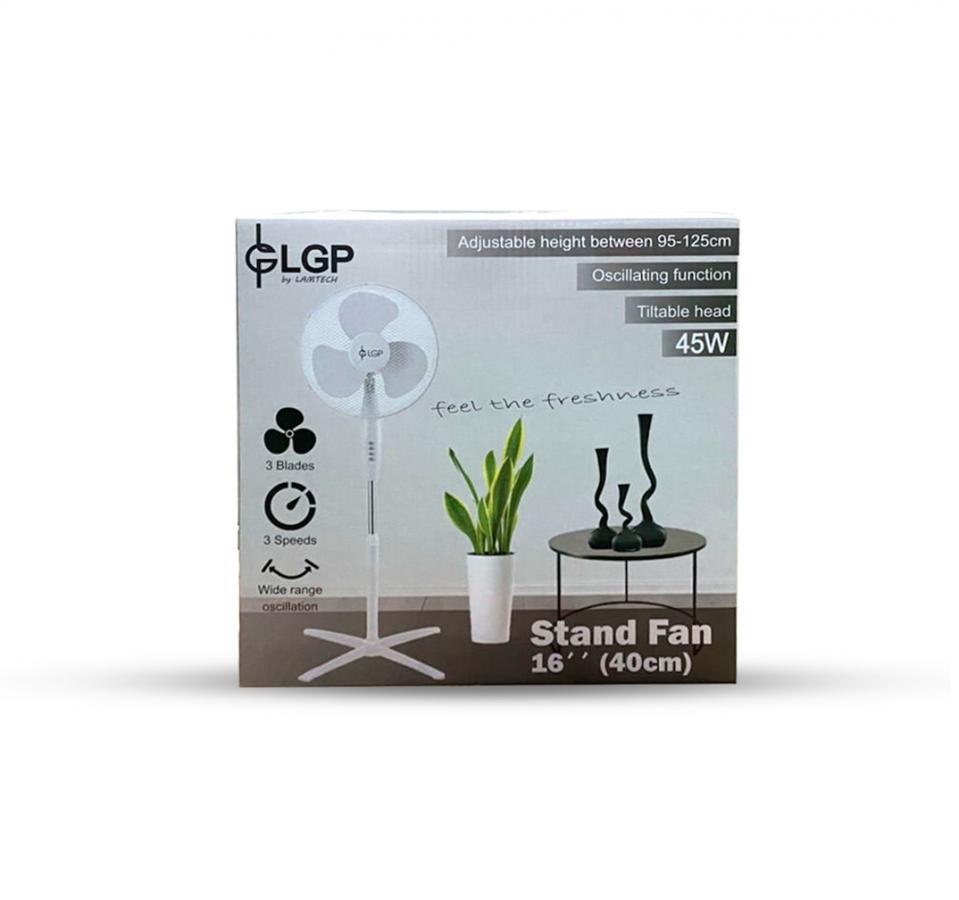 LGP STAND FAN 16' 40CM 45W WHITE