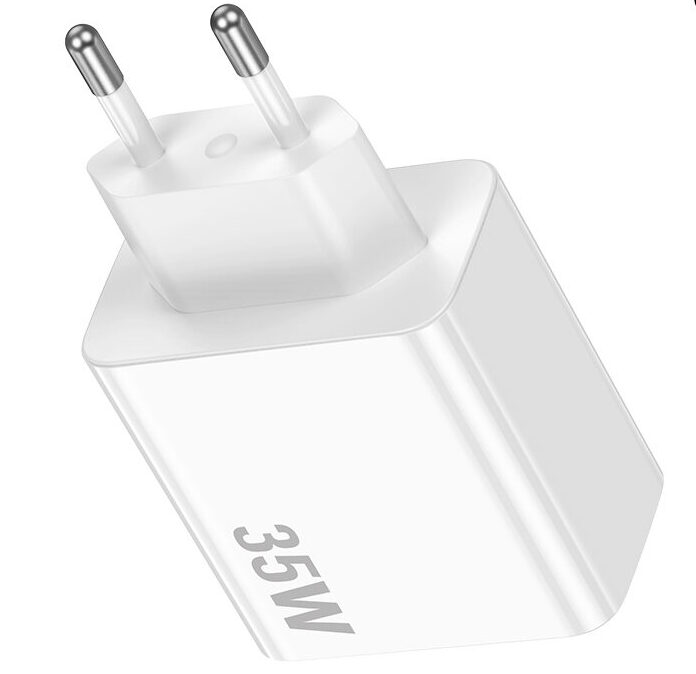 LAMTECH DUAL TYPE-C FAST CHARGER PD35W WHITE