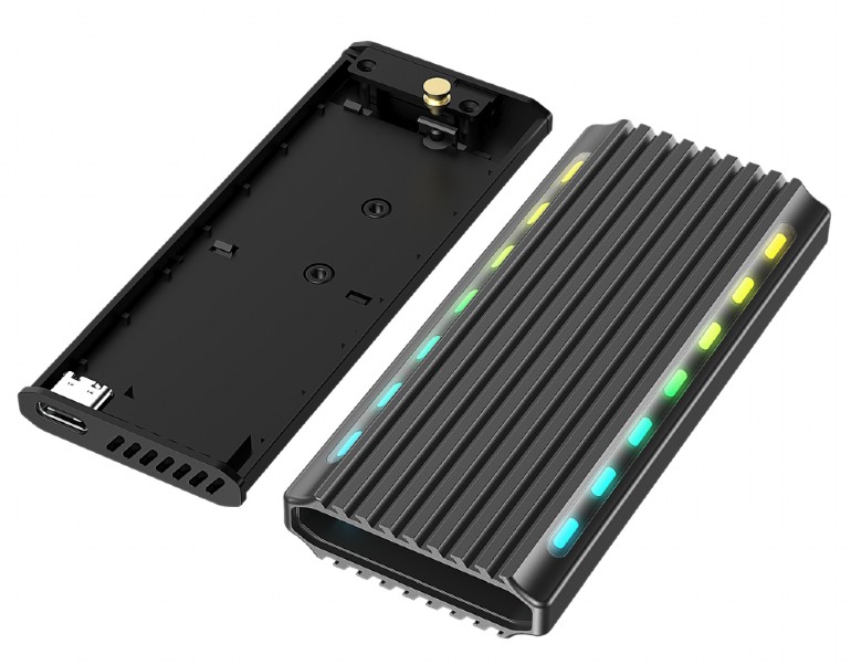GEMBIRD USB3,1 ENCLOSURE FOR M.2 NVMe DRIVES BACKLIGHTED ALUMINUM