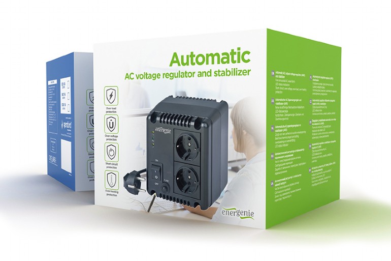 ENERGENIE AUTOMATIC AC VOLTAGE REGULATOR AND STABILIZER LED 220V AC 1000VA