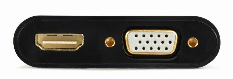 CABLEXPERT VGA TO HDMI+VGA ADAPTER CABLE 0,15M BLACK RETAIL PACK