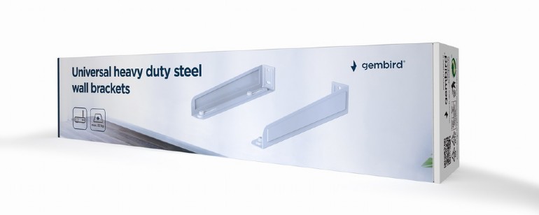 GEMBIRD UNIVERSAL HEAVY DUTY STEEL WALL BRACKETS 35 KG WHITE