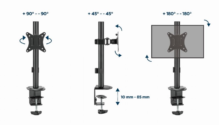 GEMBIRD DESK MOUNTED SINGLE MONITOR ARM 17'-32'