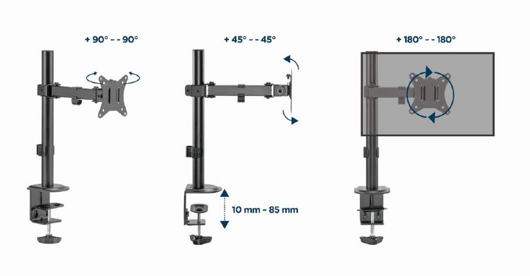 GEMBIRD DESK MOUNTED SINGLE MONITOR ARM 17'-32'