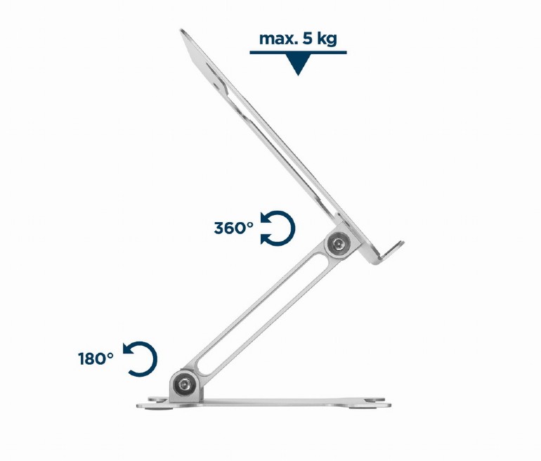 GEMBIRD FOLDABLE NOTEBOOK RISER STAND SILVER