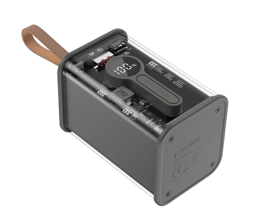 GEMBIRD TRANSPARENT QC3.0 QUICK CHARGING POWER BANK 18000MAH BLACK
