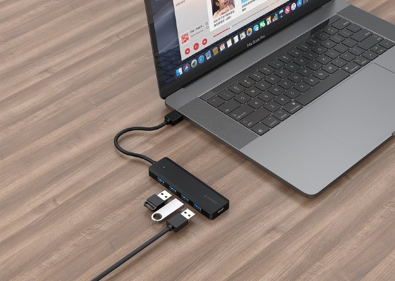 GEMBIRD 4-PORT USB 3.1 (Gen 1) HUB BLACK