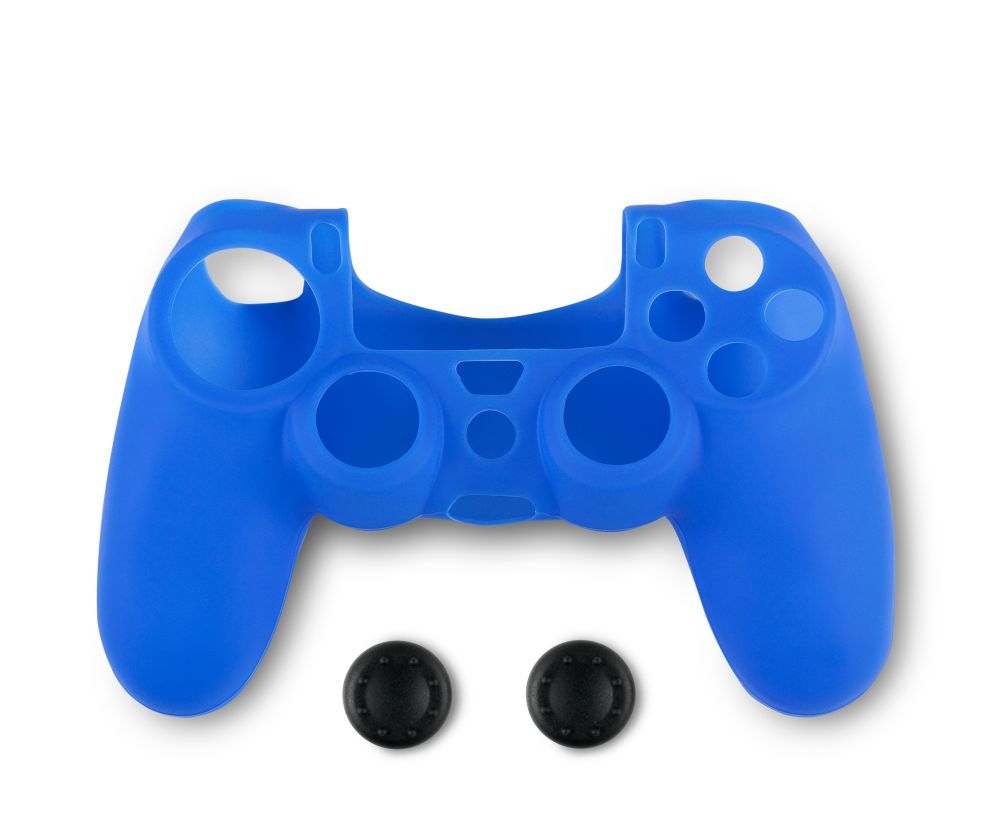 Spartan Gear - Controller Silicon Skin Cover and Thumb Grips (compatible with playstation 4) (colour: Blue)
