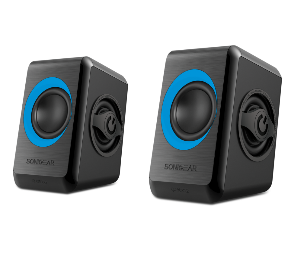 SONIC GEARS USB POWERED QUAD BASS SPEAKERS 2,0 BLACK TURQUILA