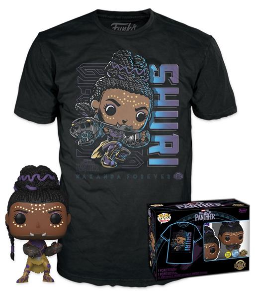 Funko Pop!  Tees (Adult): Marvel Black Panther - Shuri (Glows in the Dark) Bobble-Head Vinyl Figure  T-Shirt (S)