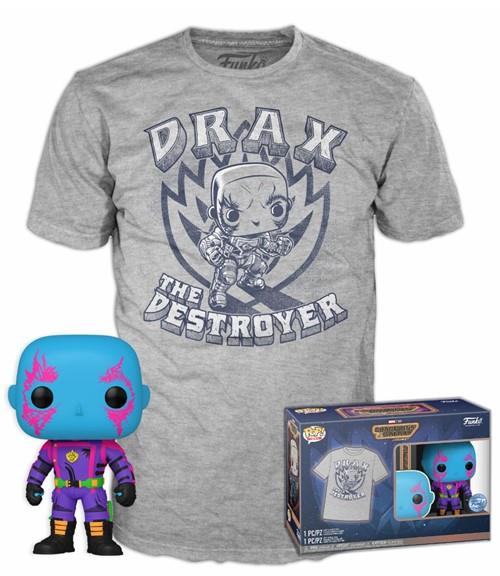 Funko Pop!  Tee (Adult): Marvel Guardians of the Galaxy - Drax (Blacklight) (Special Edition) Vinyl Figure and T-Shirt (M)