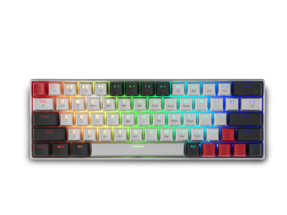 Spartan Gear - Pegasus 2 RGB Wired  Wireless 63 keys Mechanical Gaming Keyboard (color: White/Grey)