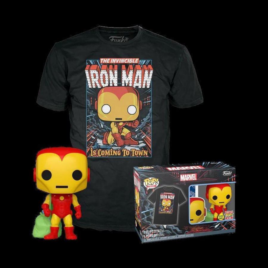 Funko Pop!  Tee (Adult): Marvel - Holiday Iron Man* Vinyl Figure  T-Shirt (L)
