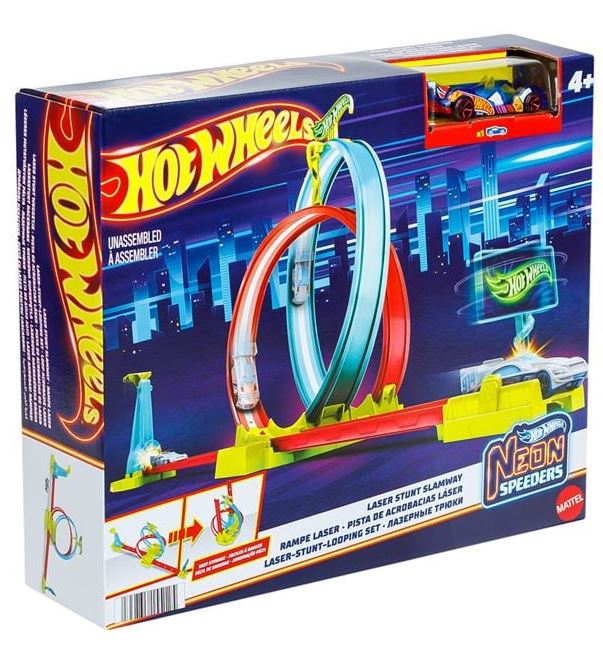 Mattel Hot Wheels Neon Speeders - Laser Stunt Slamway (HPC05)