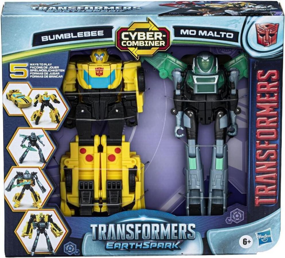 Hasbro Transformers: Earthspark Cyber-Combiner Bumblebee  Mo Malto Action Figures (F8439)