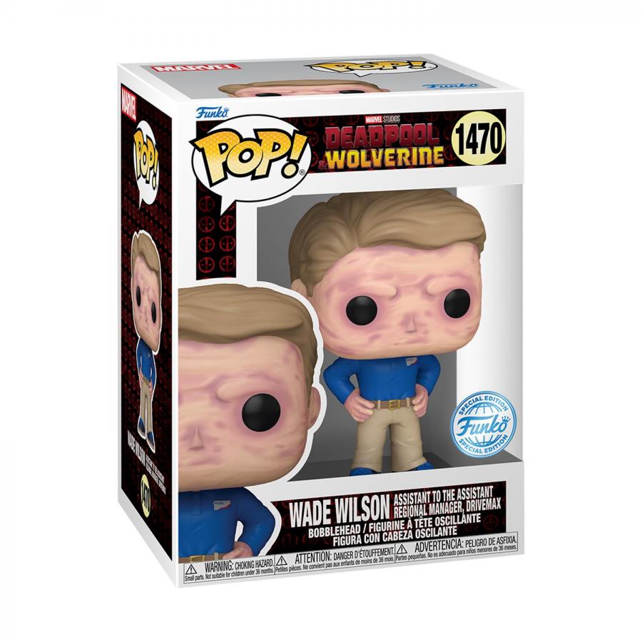 Funko Pop! Marvel: Deadpool Wolverine - Wade Wilson (Assistant to the Assistant Regional Manager, Drivemax) (Special Edition) #1470 Bobble-Head Vinyl Figure