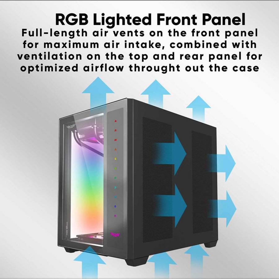 ARMAGGEDDON GAMING PC CASE FULL ATX TESSARAXX CORE 12 AIR WHITE