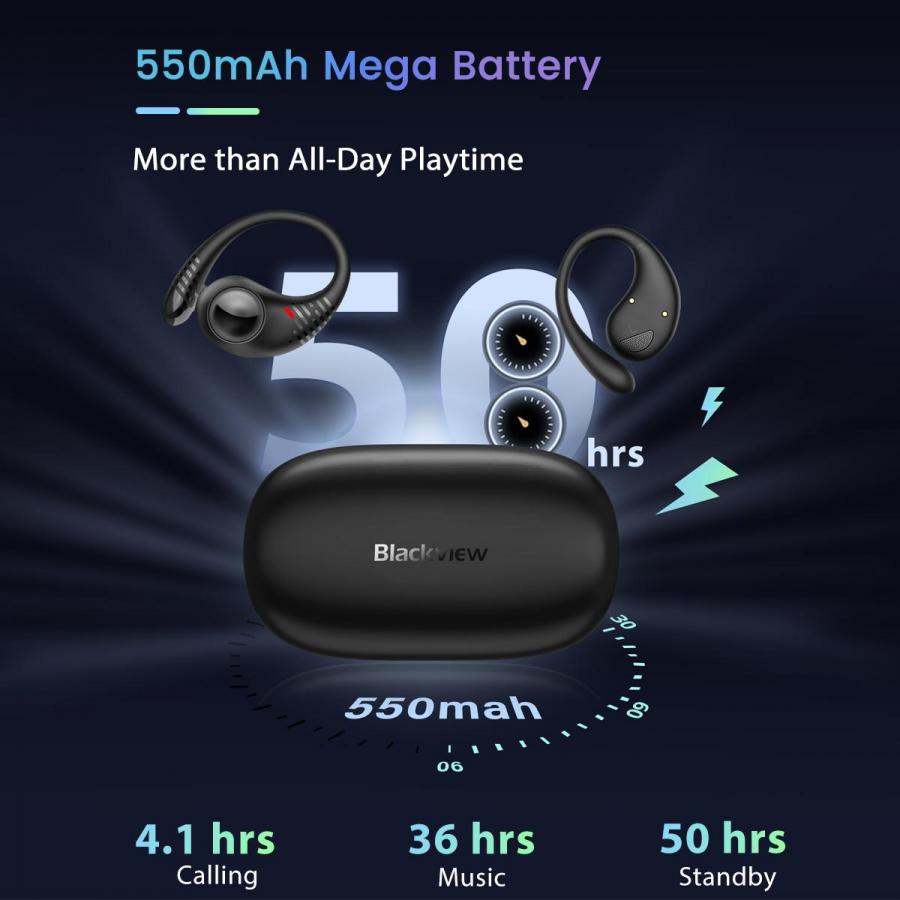 BLACKVIEW BT5.0 ENC+MIC NOISE REDUCTION AIRBUDS 10 WITH CHARGING DOCK BLACK