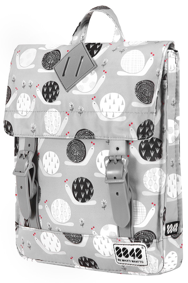 8848 BACKPACK FOR CHILDREN WITH SNAILS PRINT GREY