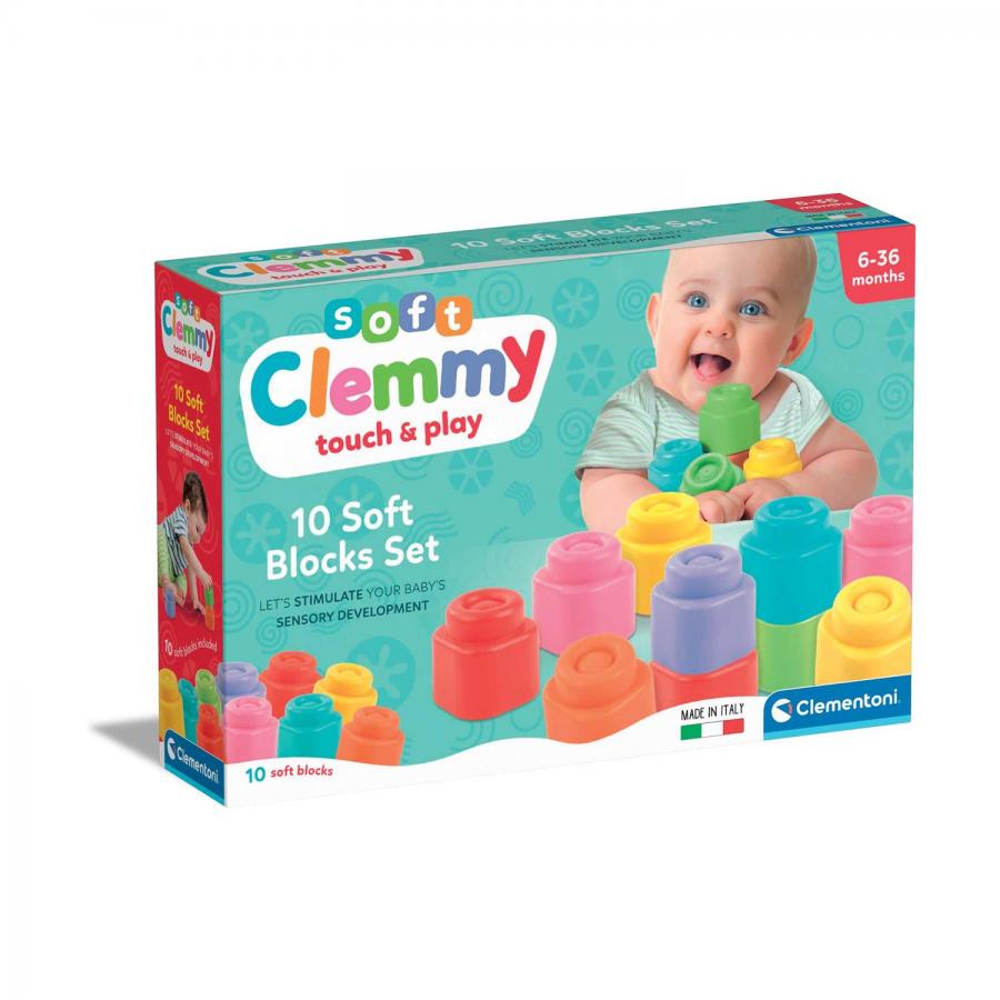 AS Clementoni: Clemmy Σετ 10 Μαλακά Τουβλάκια (1033-17988)