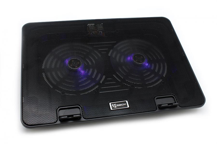 SBOX USB COOLING PAD 15,6' 2xBLUE LED FAN 140 mm