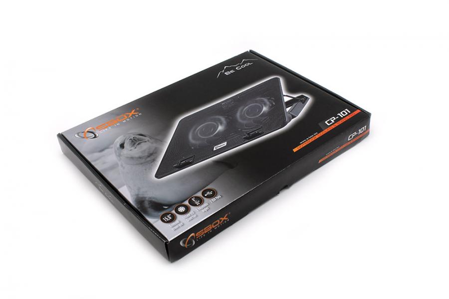 SBOX USB COOLING PAD 15,6' 2xBLUE LED FAN 140 mm