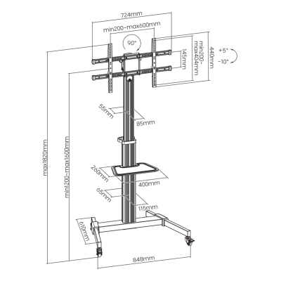 SBOX FLOOR MOUNT 37-86' 50KG 600X400