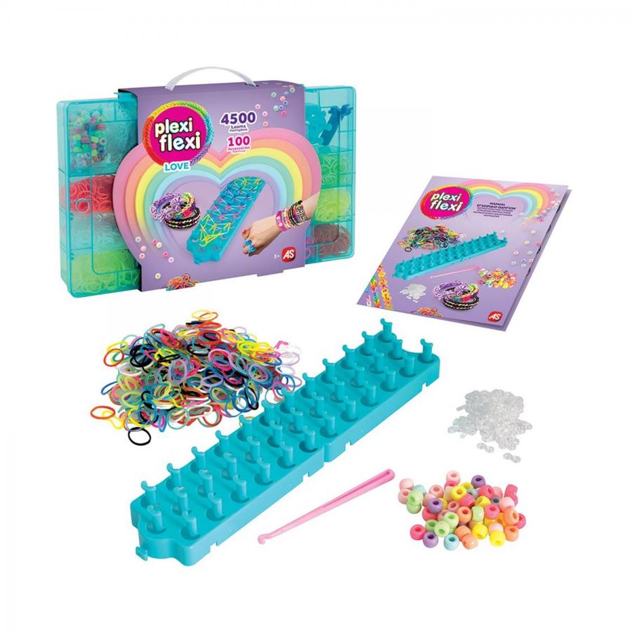 AS Plexi Flexi LOVE: Μεγάλη Θήκη 4500 Λαστιχάκια & 100 Αξεσουάρ (1080-25575)