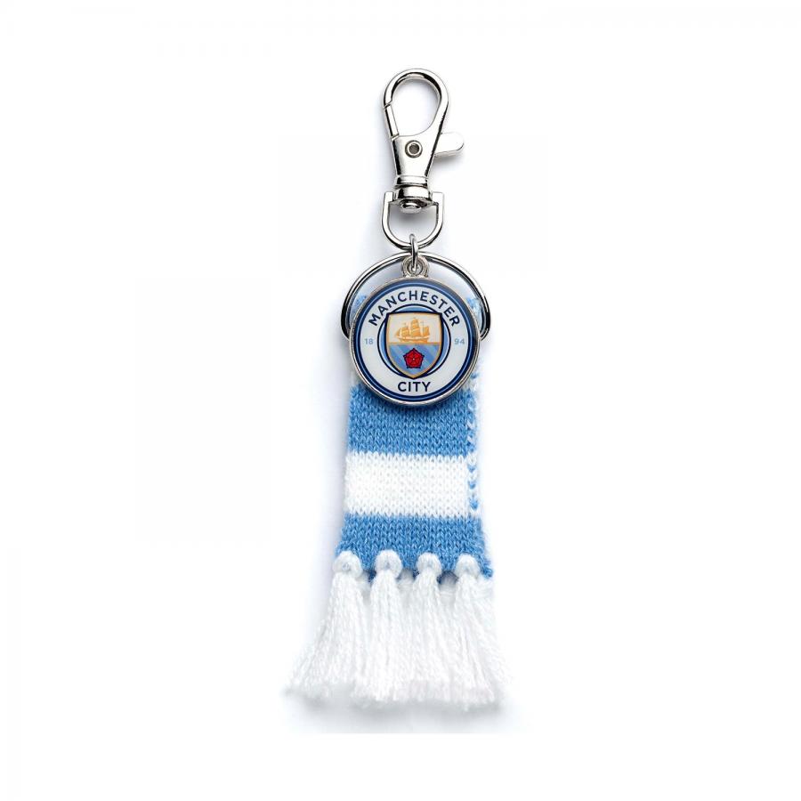 Carat Shop Manchester City FC - Blue Scarf and Logo Charm Backpack Hanger (MCBH0002)