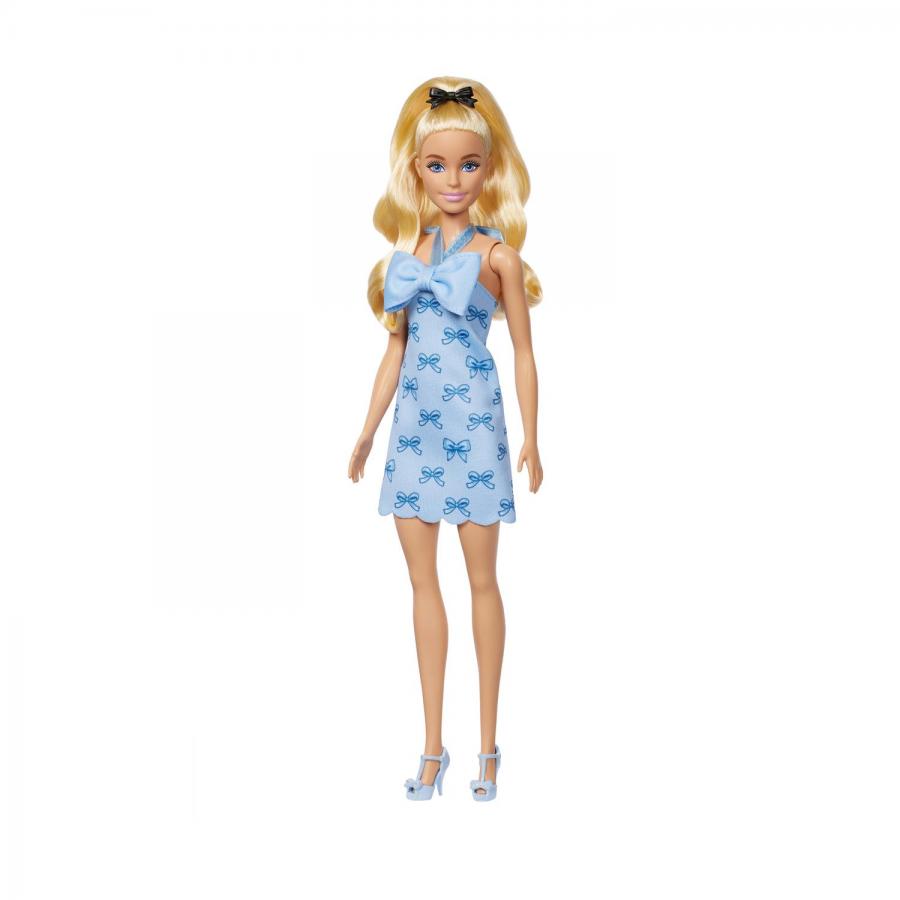 Mattel Barbie: Barbie Fashionistas Wavy Blonde Ponytail Wearing Blue Bow (HYT93)