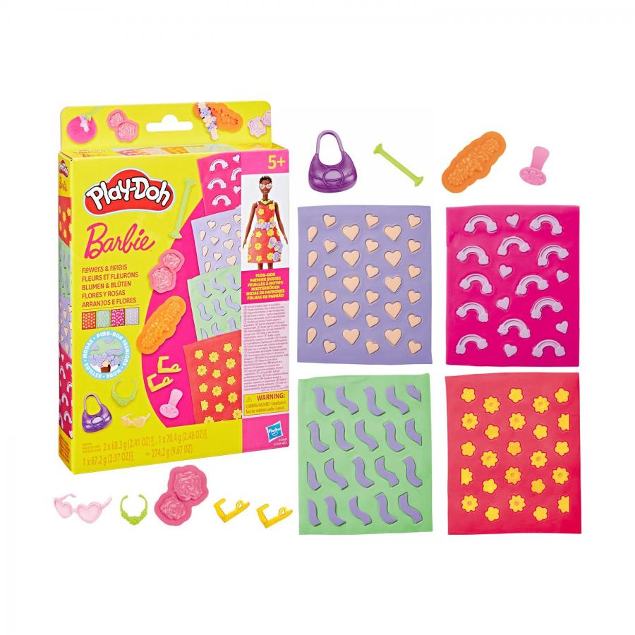 Hasbro Play-Doh: Fashion - Barbie Designer Patterns Packs Flowers And Florals (G1363)