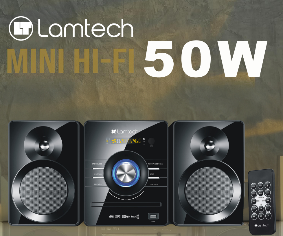 LAMTECH MINI HI-FI SYSTEM 50W BLACK