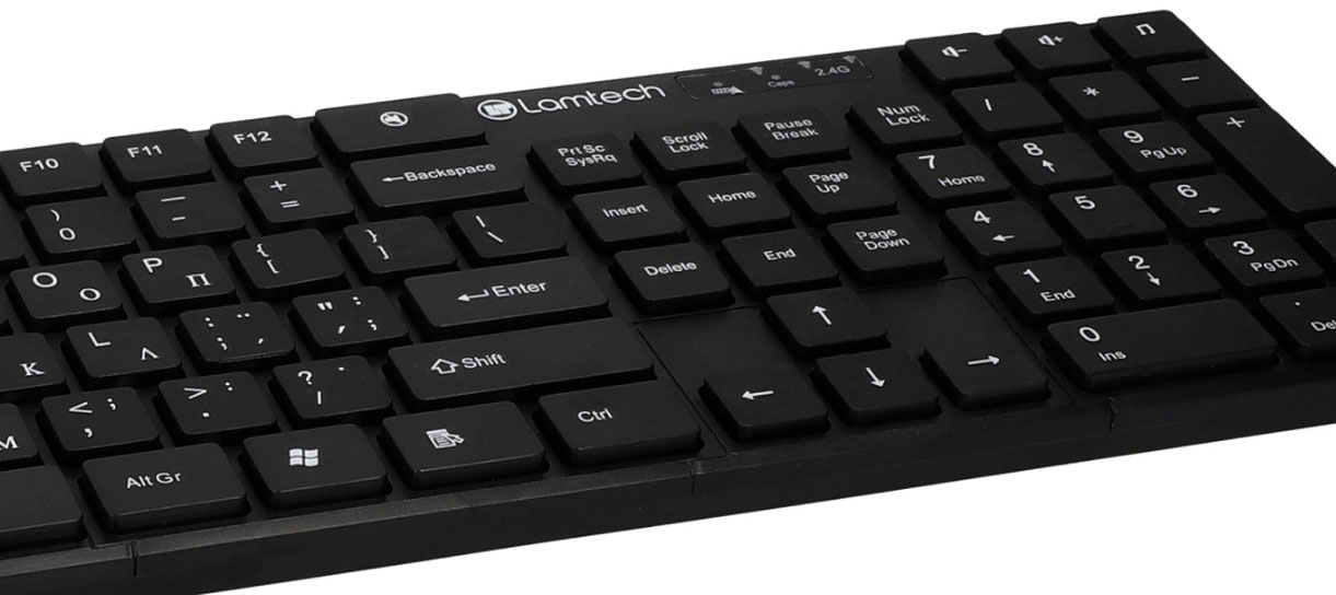 LAMTECH 2.4G WIRELESS FULL SIZE  KEYBOARD 105 KEYS GR LAYOUT BLACK