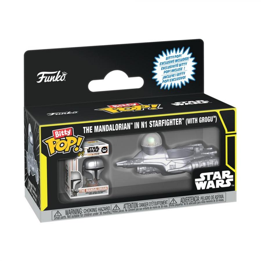 Funko Bitty Pop! Rides: Star Wars - The Mandalorian in N1 Starfighter (with Grogu)  Vinyl Figures
