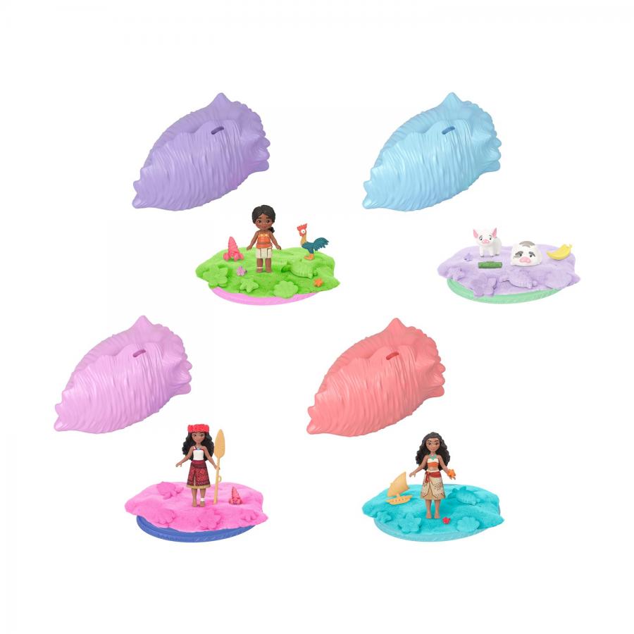 Mattel Disney Dolls: Disney Vaiana Small Dolls - Disney Vaiana Mini Dolls Shell Surprise 4 (JJV43)