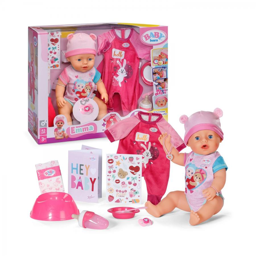 Zapf Creation: Baby Born Emma Interactive Doll With Accessories & Romper (43cm) (840504)