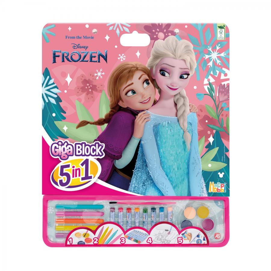 AS HappiHobbi: Ζωγραφική - Giga Blocks - Σετ Ζωγραφικής 5 In 1 Frozen Icy Adventure (1023-62759)