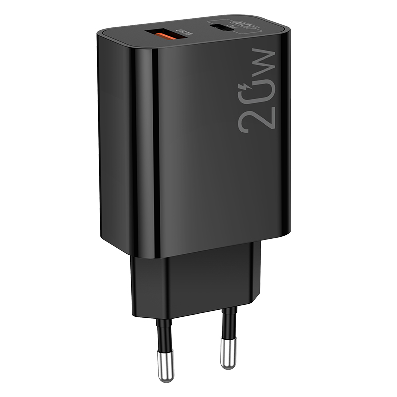 LAMTECH CHARGER USB QC3.0/TYPE-C 20W BLACK