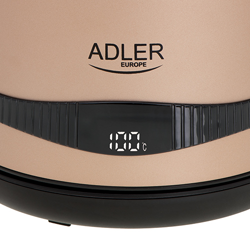 ADLER 1,7L STEEL ELECTRIC KETTLE WITH LCD AND TEMPERATURE CONTROL GOLD