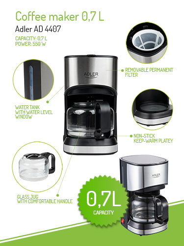 ADLER DRIPP COFFEE MAKER 0,7L