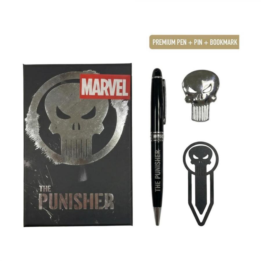 Cerda Stationery: The Punisher - Set with Premium Pen, Pin & Bookmark (2700002588)