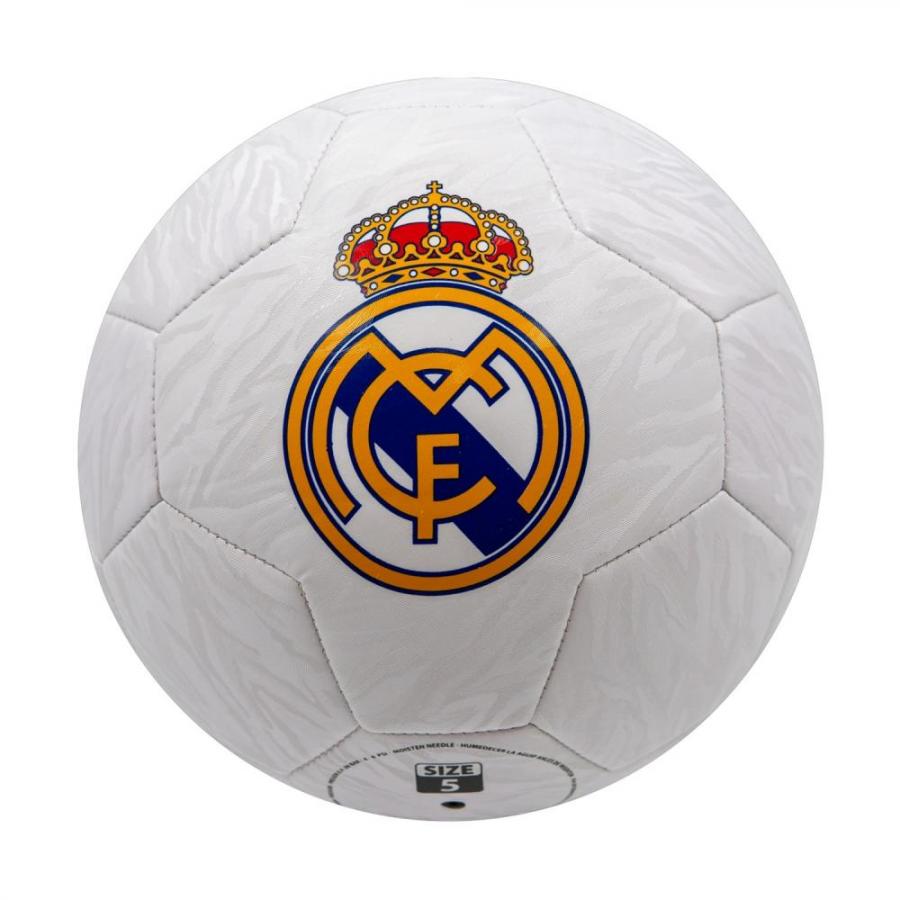 Real Madrid Football Logo’s Camo Metallic White - Size 5 (121909)