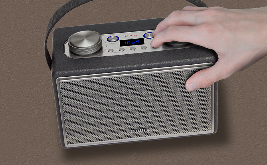 AIWA LEATHERETTE PORTABLE BLUETOOTH SPEAKER RMS 50W WITH MIC/GUITAR INPUT