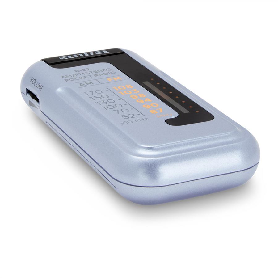 AIWA MINI POCKET RADIO WITH EARPHONES SILVER