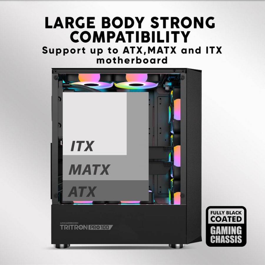 ARMAGGEDDON MICRO ATX GAMING PC CASE AQUARON DUPLEX WHITE